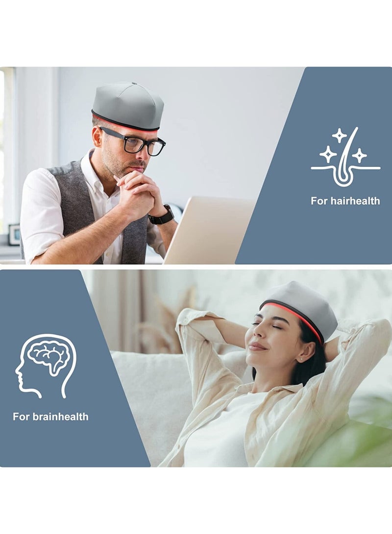 المحاكم 120 قطعة من حبيبات اللمبة LED الحمراء والمشعة تحت الحمراء في قبعة علاج الإجهاد والاسترخاء الدماغي لعلاج تساقط الشعر وتعزيز نمو الشعر - Image 3